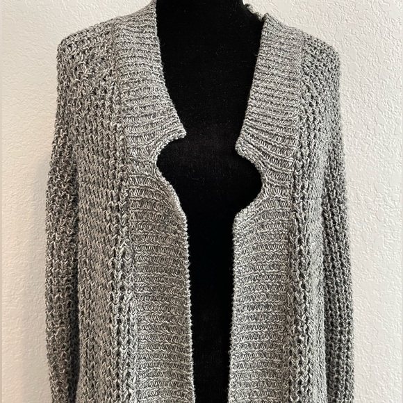Line & Dot Chunky Knit Colorblock Open Front Oversize Cardigan Women's Small - Picture 7 of 11
